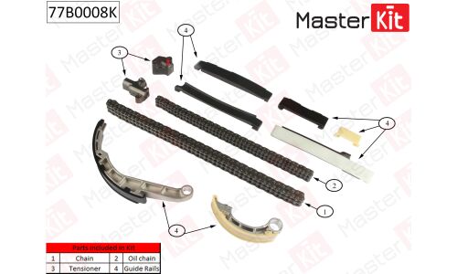 Комплект для замены цепи ГРМ MasterKit, арт. 77B0008K