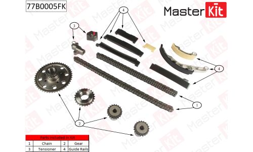 Комплект для замены цепи ГРМ MasterKit, арт. 77B0005FK