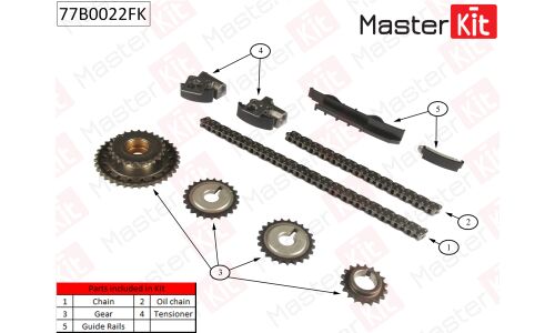 Комплект для замены цепи ГРМ MasterKit, арт. 77B0022FK
