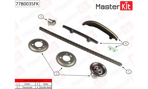 Комплект для замены цепи ГРМ MasterKit, арт. 77B0035FK