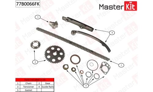 Комплект для замены цепи ГРМ MasterKit, арт. 77B0066FK
