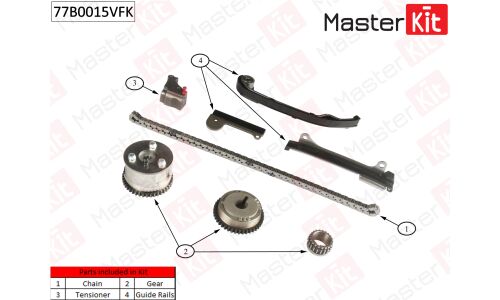 Комплект для замены цепи ГРМ MasterKit, арт. 77B0015VFK