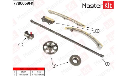 Комплект для замены цепи ГРМ MasterKit, арт. 77B0069FK
