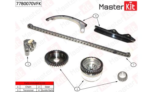 Комплект для замены цепи ГРМ MasterKit, арт. 77B0070VFK