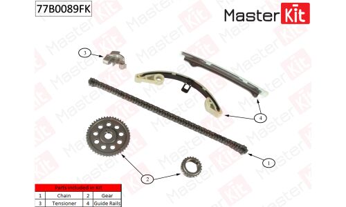 Комплект цепи ГРМ Master KiT, арт. 77B0089FK