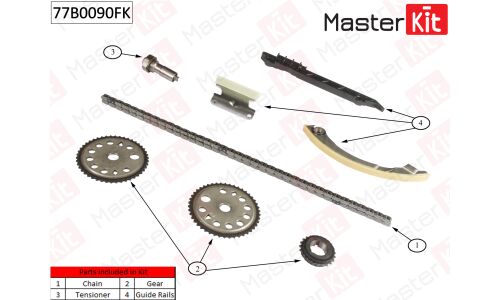 Комплект для замены цепи ГРМ MasterKit, арт. 77B0090FK