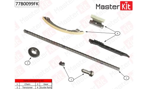 Комплект для замены цепи ГРМ MasterKit, арт. 77B0099FK