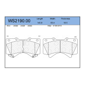 Колодки тормозные дисковые Jeenice, комплект на ось (4 шт), арт. WS219000