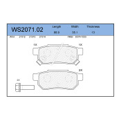 Колодки тормозные дисковые Jeenice, комплект на ось (4 шт), арт. WS2071.02
