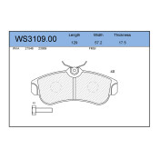 Колодки тормозные дисковые Jeenice, комплект на ось (4 шт), арт. WS3109.00