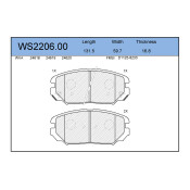 Колодки тормозные дисковые Jeenice, комплект на ось (4 шт), арт. WS2206.00