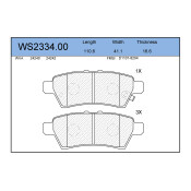 Колодки тормозные дисковые Jeenice, комплект на ось (4 шт), арт. WS2334.00
