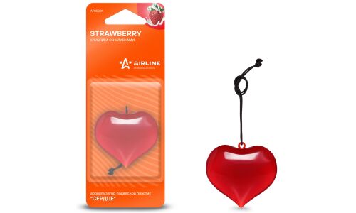 Ароматизатор подвесной Airline «Сердце» Strawberry (Клубника со сливками), полимерный, арт. AFSE001