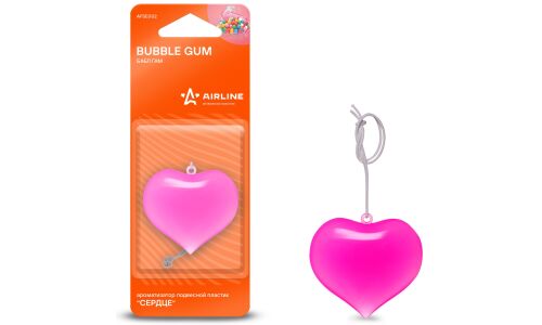 Ароматизатор подвесной Airline «Сердце» Bubble Gum (Бабл Гам), полимерный, арт. AFSE002