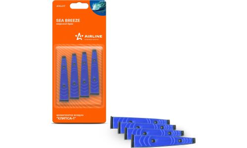 Ароматизатор в дефлектор Airline «Клипса-1» Sea Breeze (Морской бриз), полимерный, 4 шт, арт. AFKL017