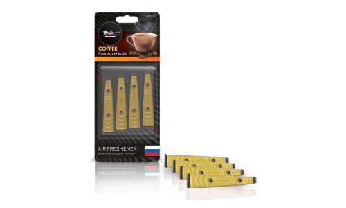 Ароматизатор в дефлектор Airline «Клипса-1» Coffee (Бодрящий кофе), полимерный, 4 шт, арт. AFKL024