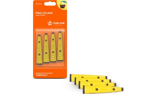 Ароматизатор в дефлектор Airline «Клипса-1» Pina Colada (Пина колада), полимерный, 4 шт, арт. AFKL025