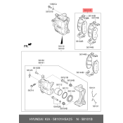 Колодки тормозные дисковые Hyundai/KIA, передние, комплект на ось (4 шт), арт. 58101-H5A25