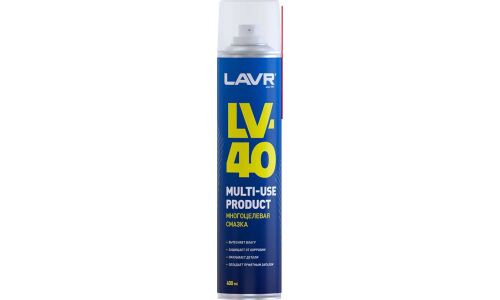 Смазка проникающая (жидкий ключ) Lavr LV-40, многоцелевая, антикоррозийная, аэрозоль 400мл, арт. Ln1485
