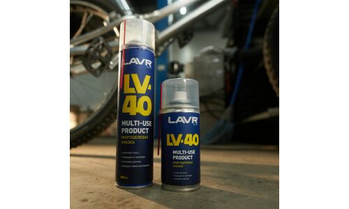 Смазка проникающая (жидкий ключ) Lavr LV-40, многоцелевая, антикоррозийная, аэрозоль 400мл, арт. Ln1485
