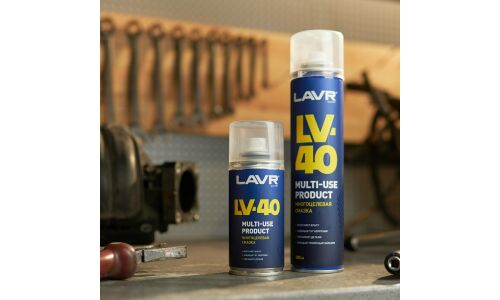 Смазка проникающая (жидкий ключ) Lavr LV-40, многоцелевая, антикоррозийная, аэрозоль 400мл, арт. Ln1485