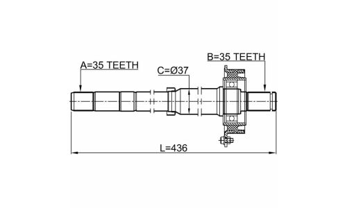 Полуось Febest, передняя, правая, арт. 2112-ESC