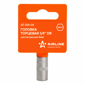 Головка торцевая Airline, короткая, 6-гранная, под квадрат 1/4