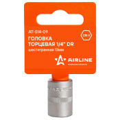 Головка торцевая Airline, короткая, 6-гранная, под квадрат 1/4