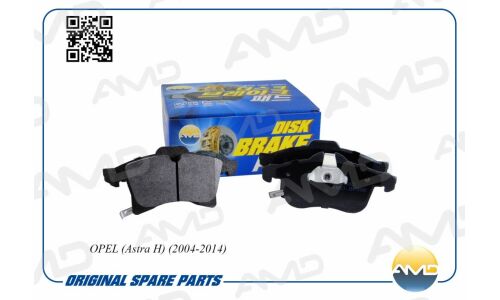 Колодки тормозные дисковые AMD, передние, комплект на ось (4 шт), арт. AMD.BF396