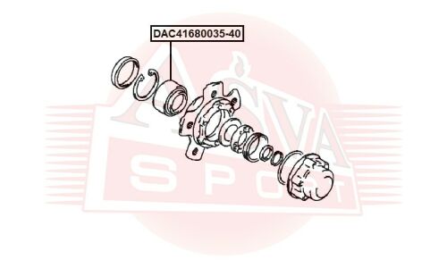 Подшипник ступицы колеса (комплект) | перед прав/лев Asva, арт. DAC41680035-40