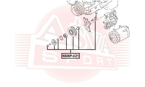 Ролик навесного оборудования Asva натяжной, арт. NSBP-021