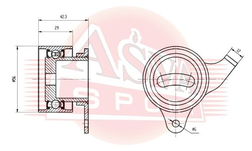 Ролик ремня ГРМ Asva натяжной, арт. TYBP-020