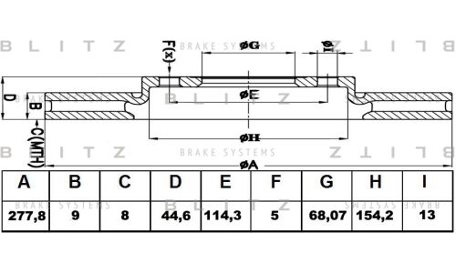 Диск тормозной Blitz, задний, арт. BS0423