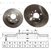 Диск тормозной Blitz, передний, арт. BS0118