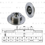 Диск тормозной Blitz, передний, арт. BS0145