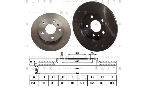 Диск тормозной Blitz, передний, арт. BS0159
