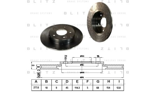 Диск тормозной Blitz, задний, арт. BS0176