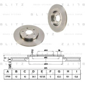 Диск тормозной Blitz, задний, арт. BS0177
