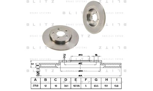 Диск тормозной Blitz, задний, арт. BS0177