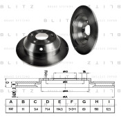 Диск тормозной Blitz, задний, арт. BS0179
