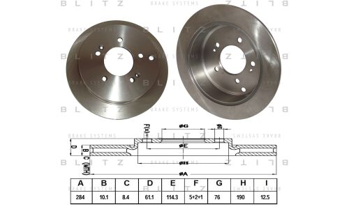 Диск тормозной Blitz, задний, арт. BS0191