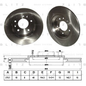 Диск тормозной Blitz, задний, правый/левый, 1 шт, арт. BS0192