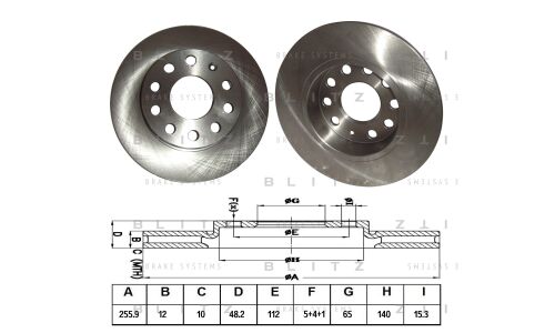 Диск тормозной Blitz, задний, арт. BS0198