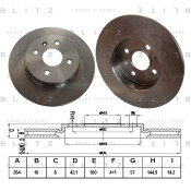 Диск тормозной Blitz, задний, арт. BS0207
