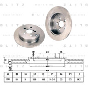 Диск тормозной Blitz, задний, арт. BS0220