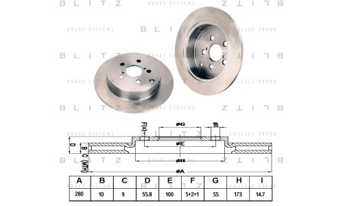Диск тормозной Blitz, задний, арт. BS0220