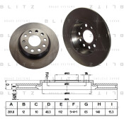 Диск тормозной Blitz, задний, арт. BS0221