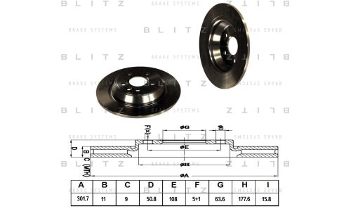 Диск тормозной Blitz, задний, арт. BS0224