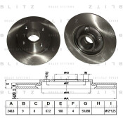 Диск тормозной | зад Blitz, арт. BS0225