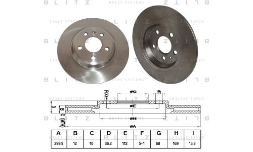 Диск тормозной Blitz, задний, арт. BS0258